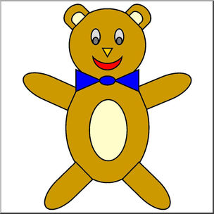 Clip Art: Basic Shapes: Teddy Bear Color