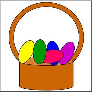 Clip Art: Easter Basket 1 Color