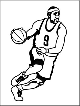 Clip Art: Basketball Player 02 B&W