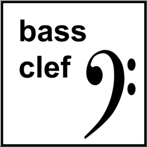 Clip Art: Music Notation: Bass Clef B&W