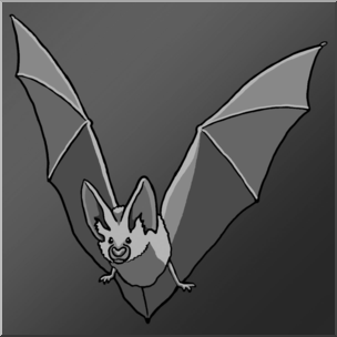 Clip Art: Bat Grayscale