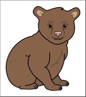 Clip Art: Baby Animals: Bear Cub Color 1