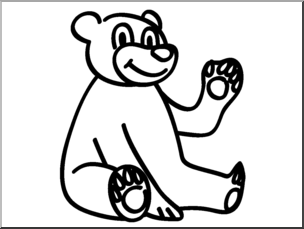 Clip Art: Basic Words: Bear B&W Unlabeled