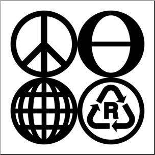 Clip Art: Be Kind to the Earth B&W