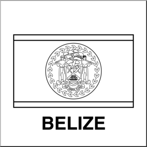 Clip Art: Flags: Belize B&W