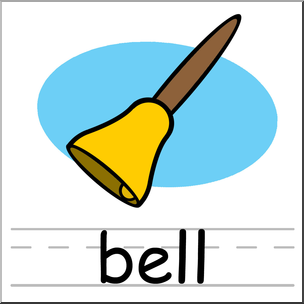 Clip Art: Basic Words: Bell Color Labeled