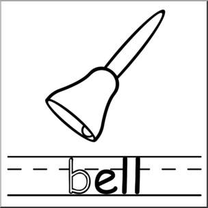 Clip Art: Basic Words: -ell Phonics: Bell B&W