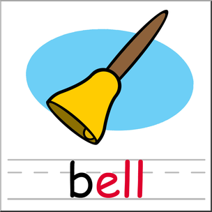 Clip Art: Basic Words: -ell Phonics: Bell Color