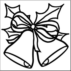 Clip Art: Holiday Bells (Black and White)