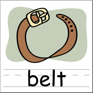 Clip Art: Basic Words: Belt Color Labeled