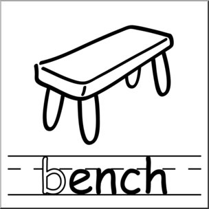 Clip Art: Basic Words: -ench Phonics: Bench B&W