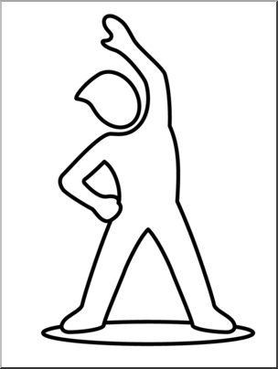 Clip Art: Simple Exercise: Bend and Stretch B&W