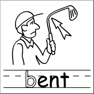 Clip Art: Basic Words: -ent Phonics: Bent B&W