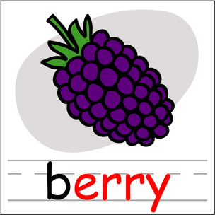 Clip Art: Basic Words: -erry Phonics: Berry Color