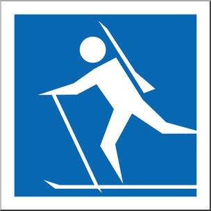 Clip Art: Winter Olympics Event Icon: Biathlon Color
