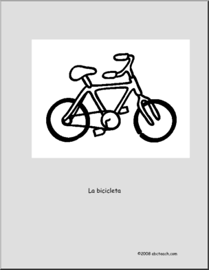 Spanish: PÂ·gina para Colorear: Bicicleta (elementaria)