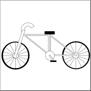 Clip Art: Basic Shapes: Bicycle B&W