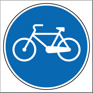 Clip Art: Signs: Bicycle Path 2 Color