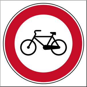 Clip Art: Signs: Bicycle Path Color