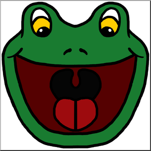 Clip Art: Cartoon Animal Faces: Frog Color