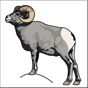 Clip Art: Bighorn Sheep Color 1
