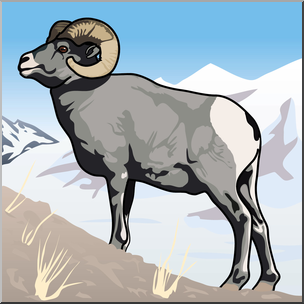 Clip Art: Bighorn Sheep Color 2
