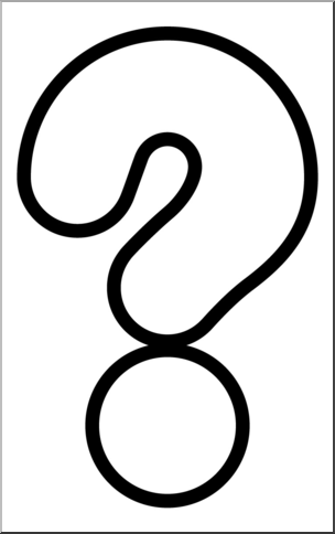 Clip Art: Punctuation: Big Question Mark 2 B&W 1