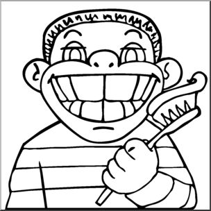Clip Art: Toothy Smile B&W