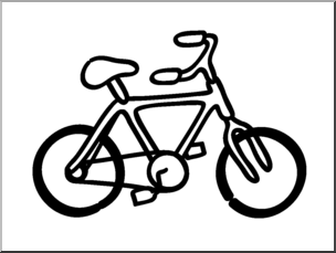 Clip Art: Basic Words: Bike B&W Unlabeled