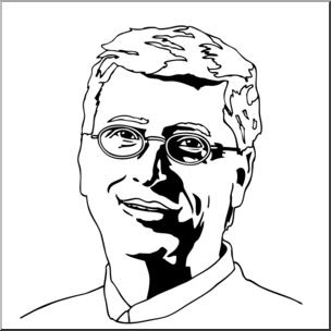 Clip Art: Bill Gates B&W