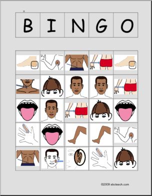 Bingo: Body Parts, card set A (ESL)