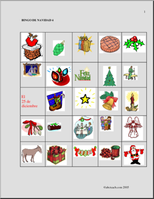 Bingo de Navidad: Tarjeta 4