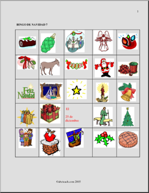 Bingo de Navidad: Tarjeta 7