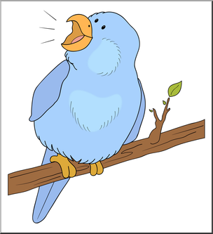 Clip Art: Cartoon Bird Singing Color