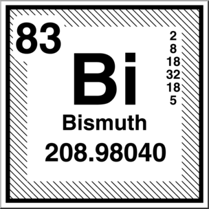 Clip Art: Elements: Bismuth B&W