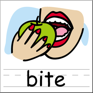 Clip Art: Basic Words: Bite Color Labeled