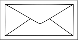 Clip Art: Recycle: Business Envelope 1 B&W