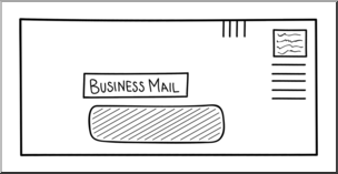 Clip Art: Recycle: Business Envelope 2 B&W