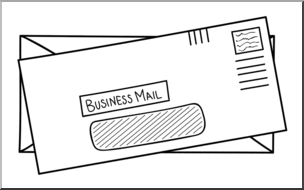 Clip Art: Recycle: Business Envelope 3 B&W