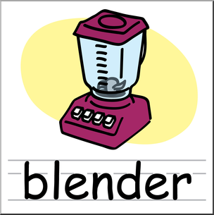Clip Art: Basic Words: Blender Color Labeled