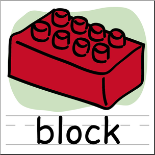 Clip Art: Basic Words: Block Color Labeled