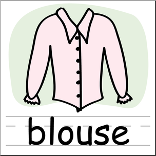 Clip Art: Basic Words: Blouse Color Labeled