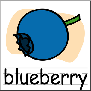 Clip Art: Basic Words: Blueberry Color Labeled