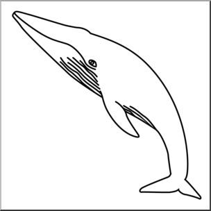 Clip Art: Whale: Blue Whale B&W