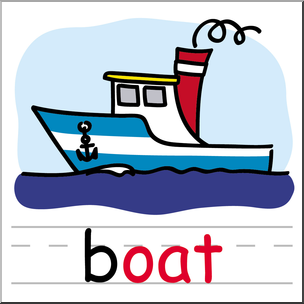 Clip Art: Basic Words: -oat Phonics: Boat Color