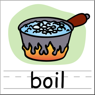 Clip Art: Basic Words: Boil Color Labeled