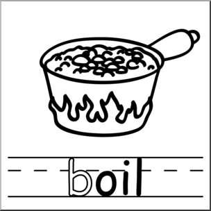 Clip Art: Basic Words: -oil Phonics: Boil B&W I Abcteach.com