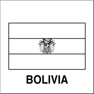 Clip Art: Flags: Bolivia B&W