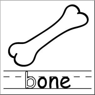 Clip Art: Basic Words: -one Phonics: Bone B&W