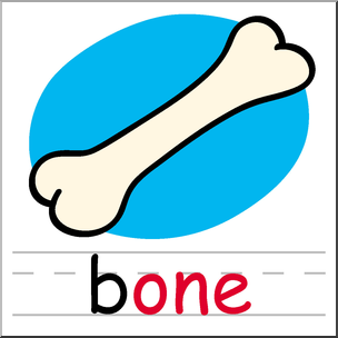 Clip Art: Basic Words: -one Phonics: Bone Color